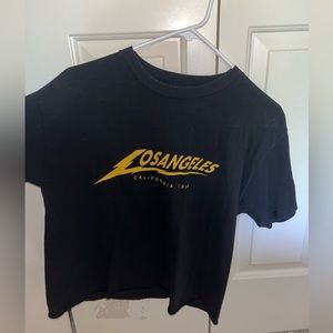 Black cropped graphic t-shirt!!